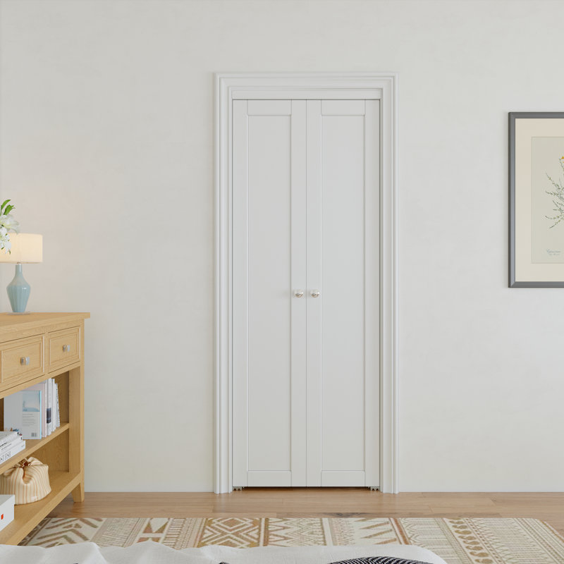 Portes pivotantes françaises pré-finies en bois manufacturé 1-Lite avec trousse de quincaillerie d'installation