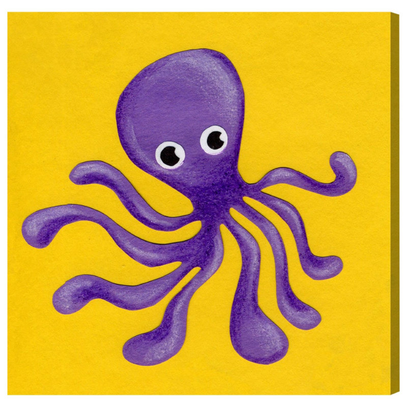 Art sur toile octopus Farris, H 43 po x l 43 po x P 1,5 po