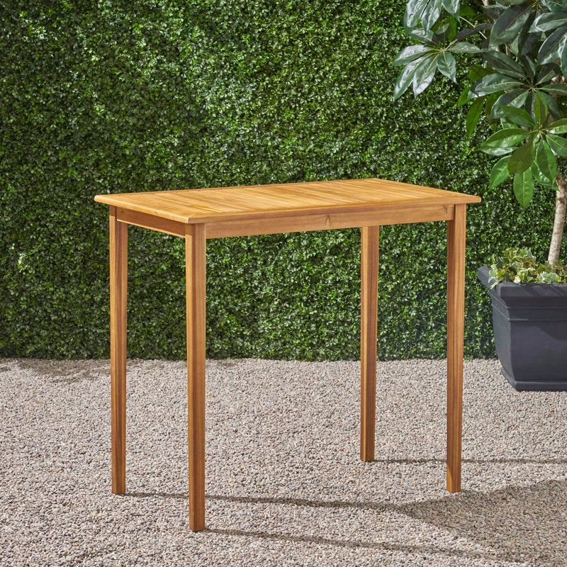 Table de bar d'extérieur minimaliste en bois d'acacia, Brun