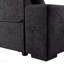 Canapé-lit modulaire réversible en tissu tissé noir 95 po avec porte-gobelet de rangement