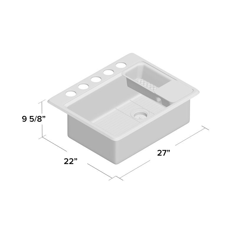 Riverby® 27"L x 22"W Kitchen Sink, Cashmere