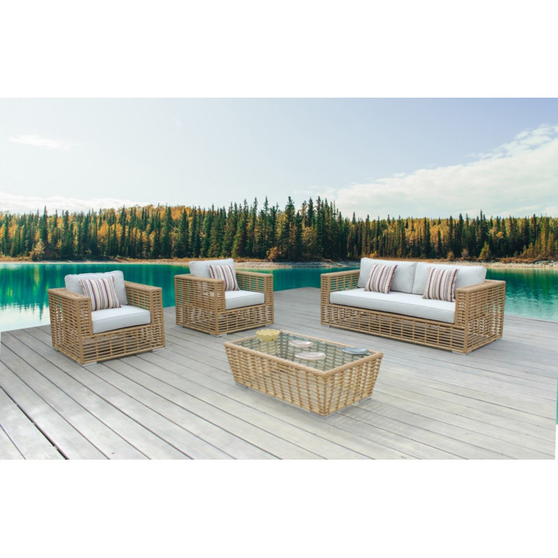 GEMMA 5 - Person Patio Conversation Set with Cushions