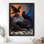 Reproduction d'art encadré noir et noir rétro Raven and Roses