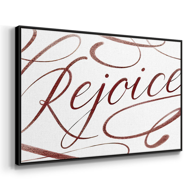 Rejoice, reproduction d'art sur toile, Cadre noir, H 17 po x l 25 po x P 1,5 po, Rouge