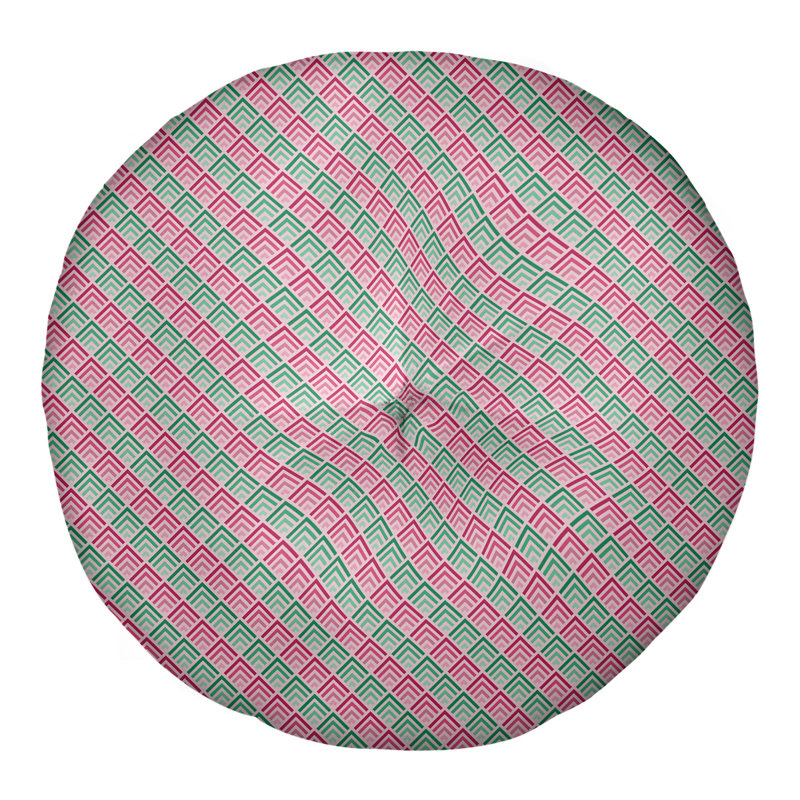 Coussin de sol géométrique Katelyn Elizabeth, 26 po x 26 po, Rose/vert