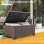 Ensemble de mobilier de jardin en résine tressée pour 5 personnes avec coffre de rangement et poufs-93831201