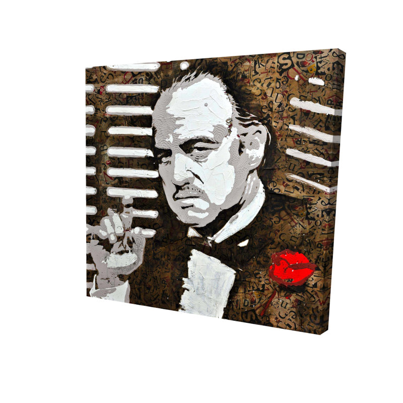 Toile de chambre brune figurative brune - noir et blanc Le Parrain