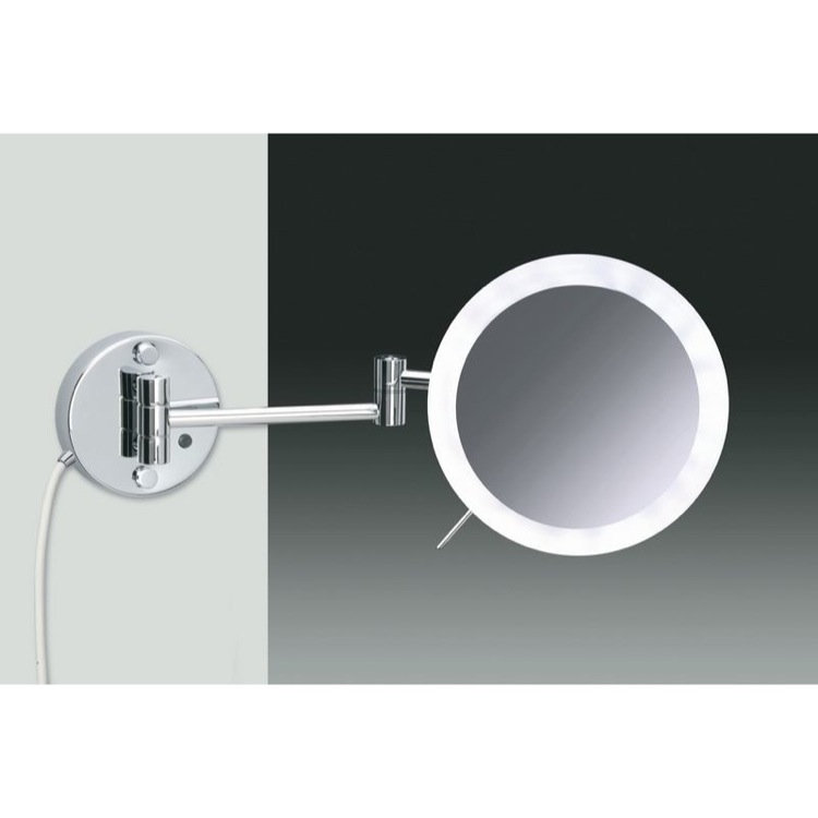 Miroir grossissant et contemporain mural, Chrome, 7,9 po x 7,9 po, Grossissement x3