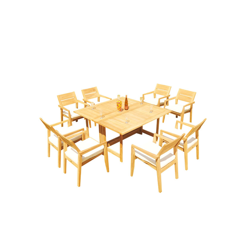 Vellore Outdoor 7 - Piece Teak Dining Set, 8