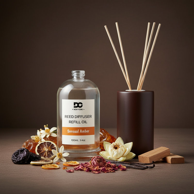 Sensual Amber Reed Diffuser Refill Oil, Home Fragrance for Reed Diffusers
