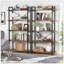 5-Tier Industrial Metal Bookshelf Unit Rustic Brown