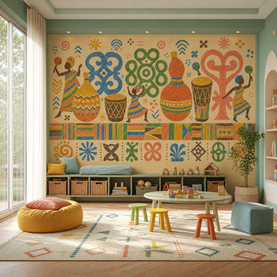 Papier peint art populaire africain