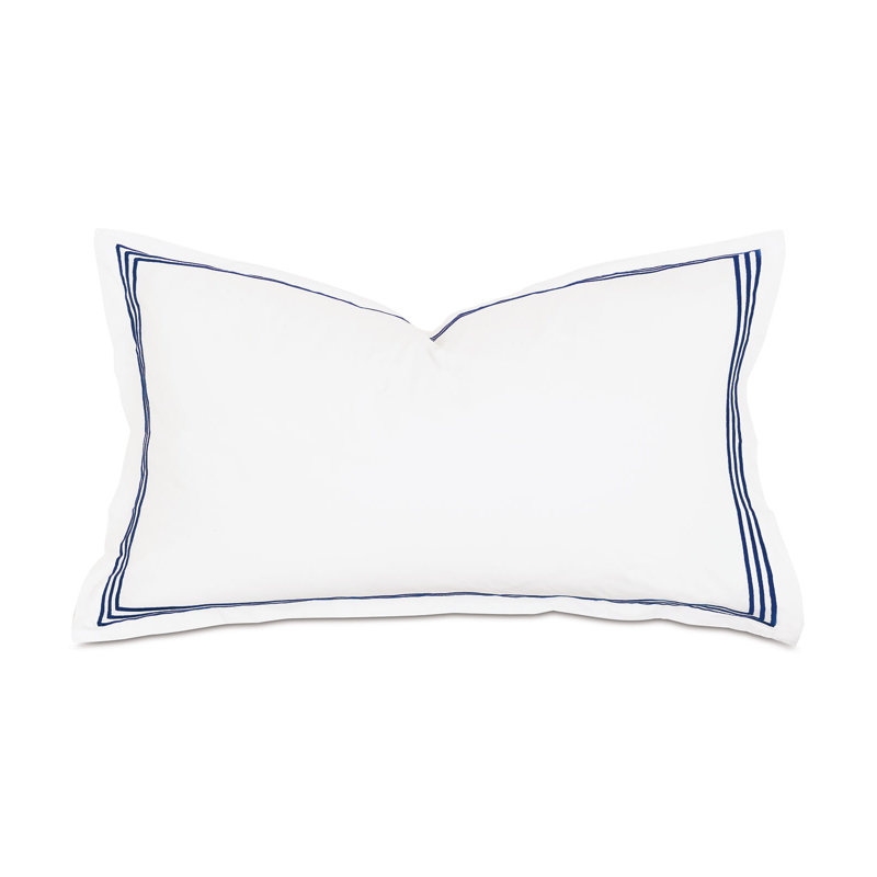 Tessa Cotton Sham Set, White/Navy, King, Multi-stripe
