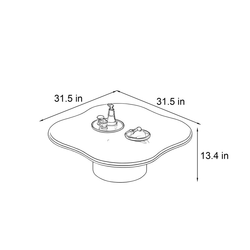 Table basse en marbre Luxury-Style Creative, 13.4" H x 31.5" W x 31.5" D