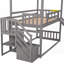 Lit simple superposé avec glissade convertible Escalier de rangement (pas besoin de sommier, bois de pin robuste)-1179923604