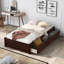 Lit plateforme simple en bois massif avec trois tiroirs intégrés, convient au matelas simple standard, aucun sommier n'est requis pour une chambre à coucher résidentielle