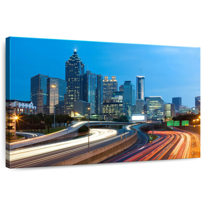 Ravi Downtown Atlanta Light Trails, H 34 po x l 51 po