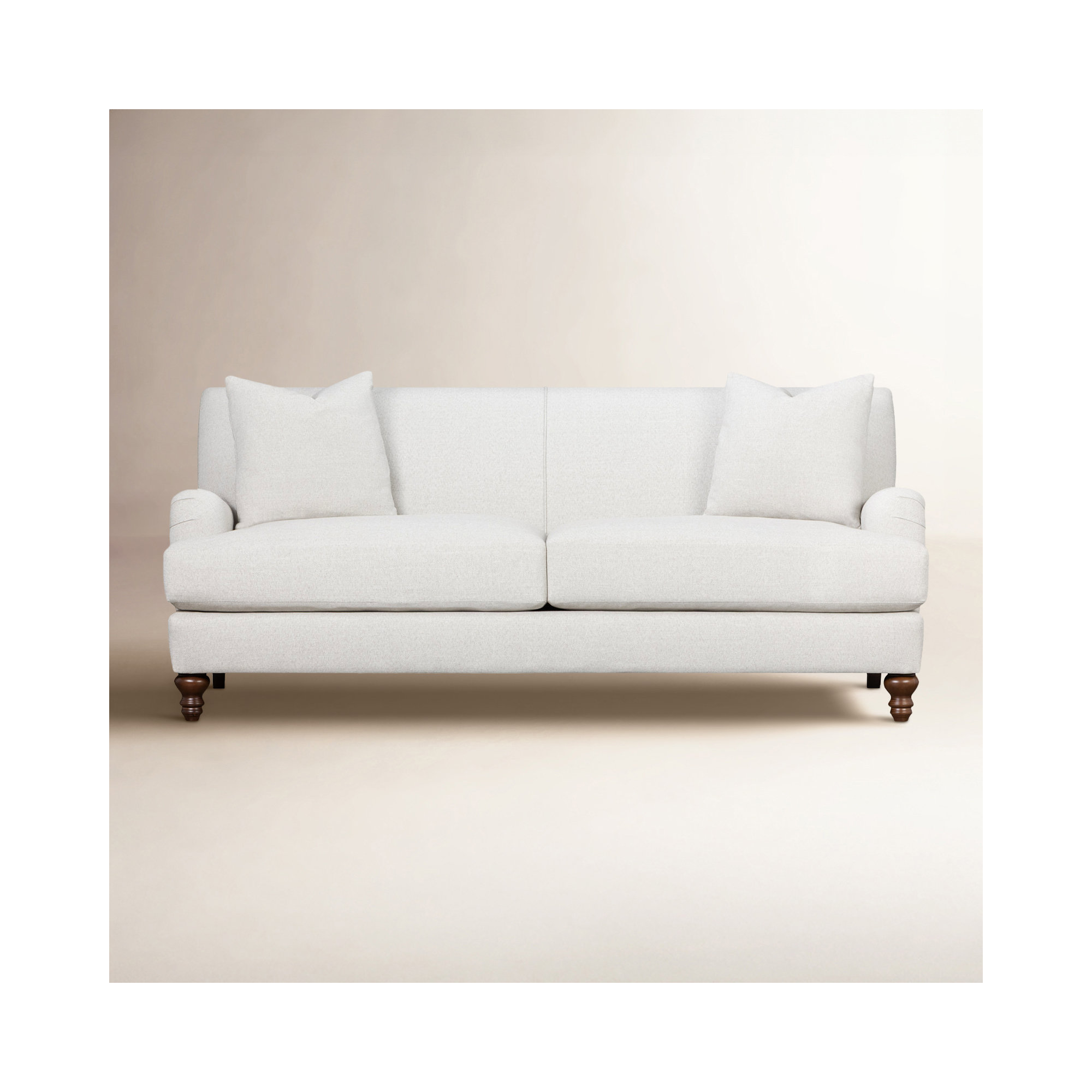 Walters Tight Back Sofa, Macarena Light Gray Canvas