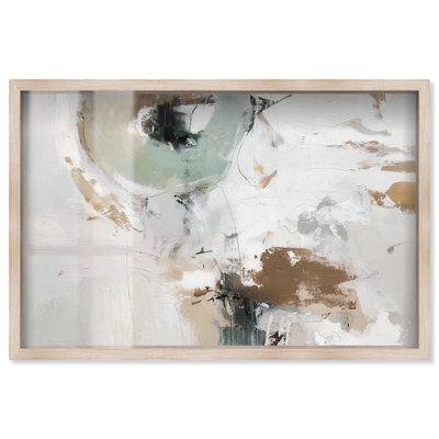 Misty Forms I Shadowbox Print Abstract Wall Art by Art Remedy, Blonde Frame, 37 x 25