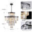 Lustre moderne à 5 niveaux en cristal K9, 61 cm (24 po) et 15 lumières.-1904912333-2124443930