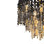 Round Wood Disk Chandelier w/ Recycled Glass Disks-612204458