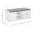 HOMCOM Entryway Shoe Bench Storage Ottoman with Sliding Doors, Adjustable Shelving, 6 Compartments, and Padded Seat, Holds 10 Pairs, White