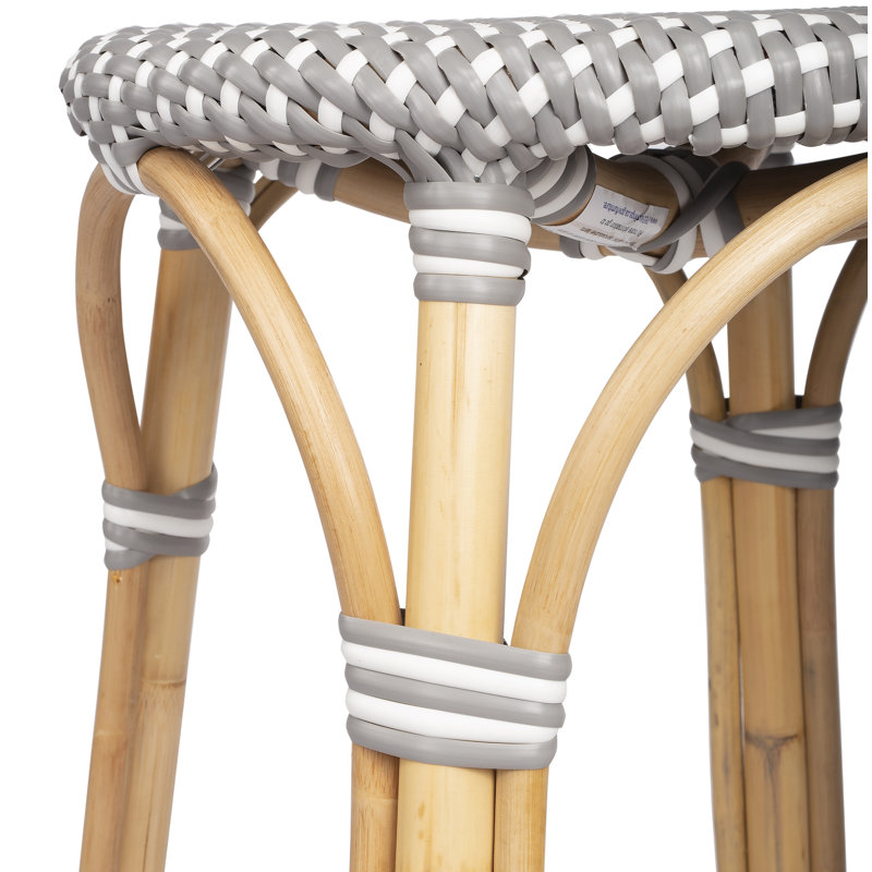 Tabouret de bar et de comptoir en rotin tissé à la main Alastair, Tabouret de comptoir (siège d'une hauteur de 24 p