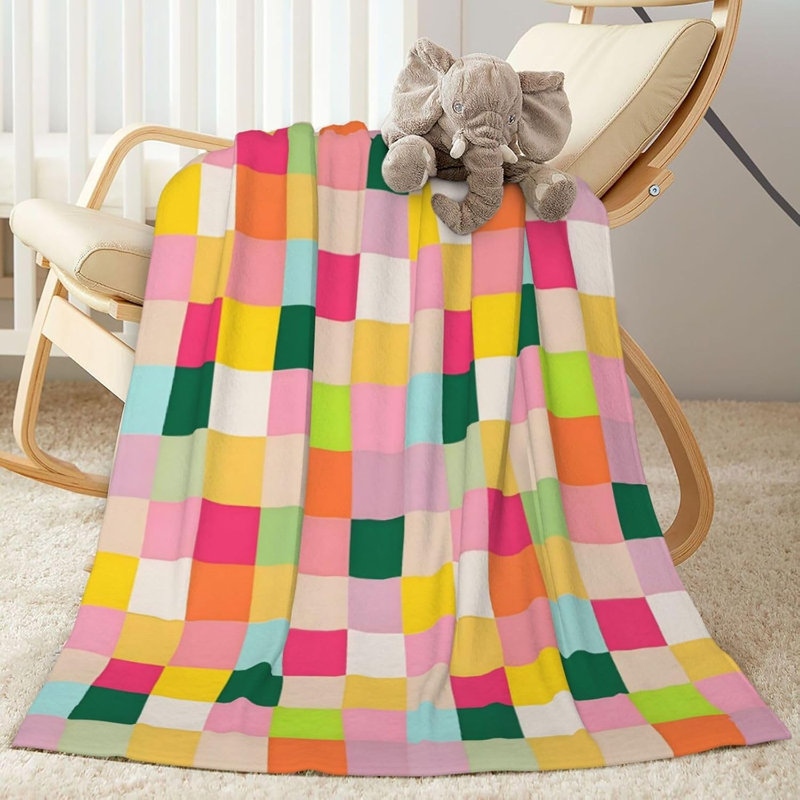 Jeté coloré à carreaux ultra doux et chaud toutes les saisons Rainbow Plaid, L 50 po x l 40 po