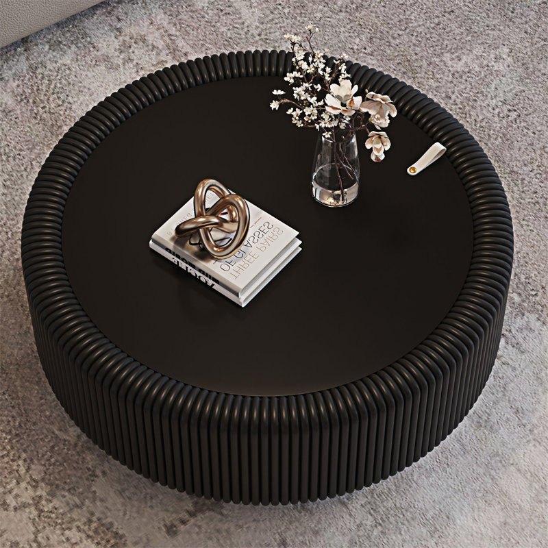 Table basse ronde avec rangement caché