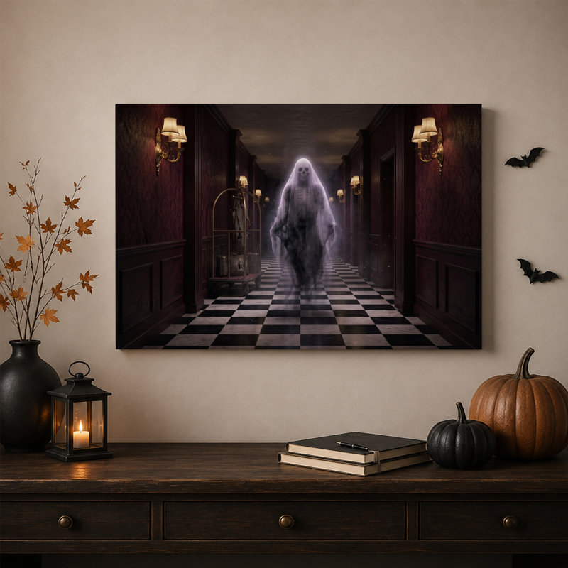 Art mural sur toile halloween, H 12 po x l 18 po