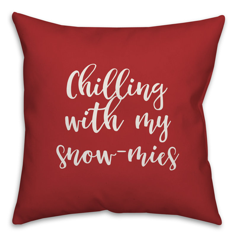 Coussin snowmies , Rouge, Housse de coussin
