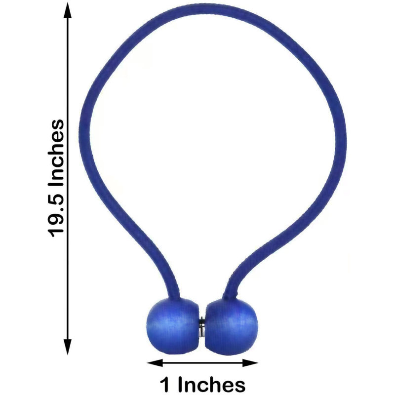 Ensemble de 4 attaches de rideaux magnétiques Kirsty pour rideaux décoratifs (bleu)