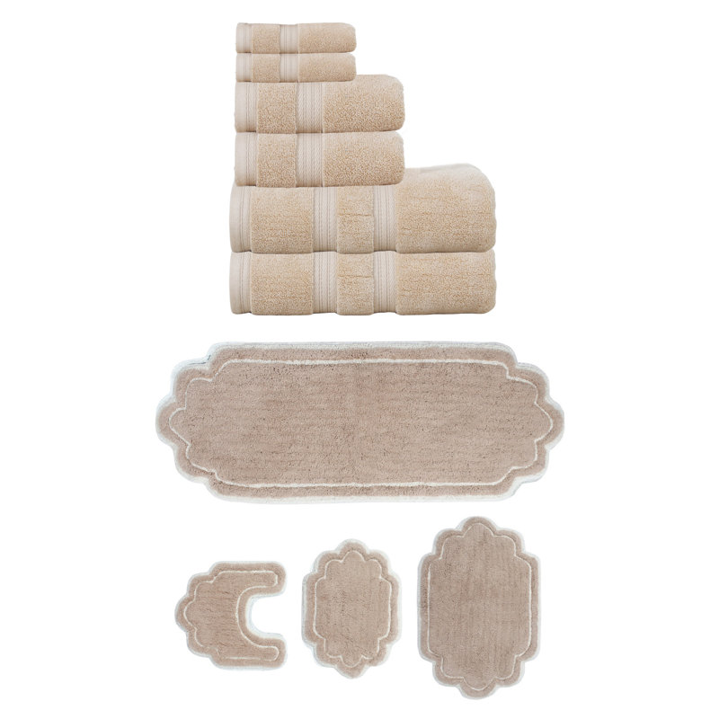 Ensemble de serviettes 6 pièces et de tapis de bain 4 pièces Talbert Collection, Lin