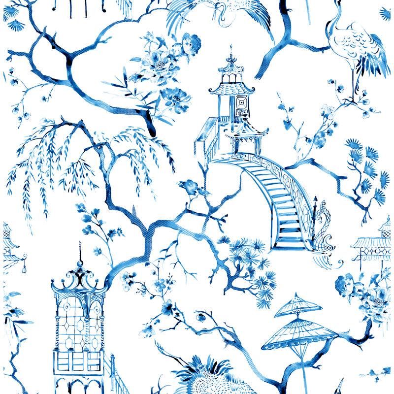 Breene Floral Wallpaper Roll, Blue