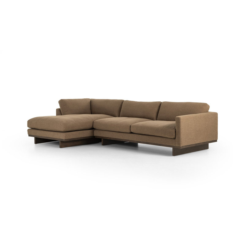 Menades 2-Piece Upholstered Modular Sofa & Chaise, Accoudoir à gauche (vu de face), H 32 po x l 125 po x P 70 po