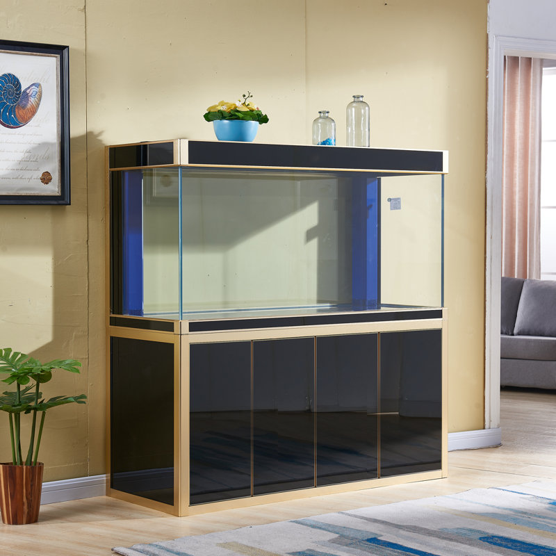 Réservoir d'aquarium rectangulaire, Blanc / Doré, 250 gallons (H 61 po x l 78 po x P 23,6 po)