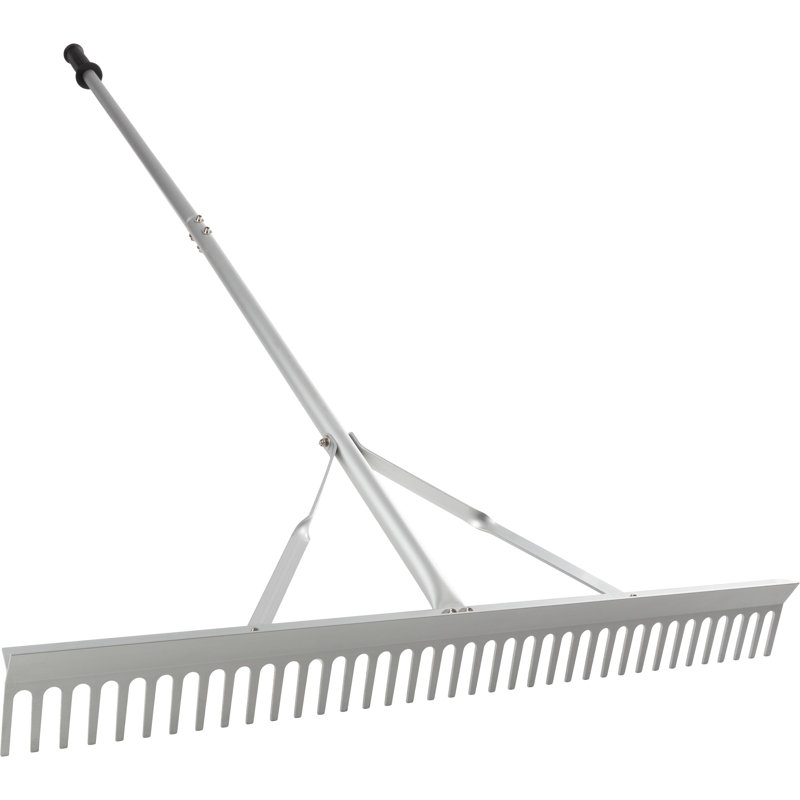 Aménagement paysager - Râteau 36 po en aluminium et gants de protection pour l'entretien de la pelouse, les feuilles, les piscines, le nivellement et le désherbage - Outils de jardinage par Pure Garden