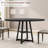 Round Dining Table, 47.2" Industrial Circle Kitchen Table with Sturdy Metal Pedestal Base-1079113969