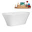 59" Streamline Soaking Freestanding Tub and Tray With Internal Drain-101688382