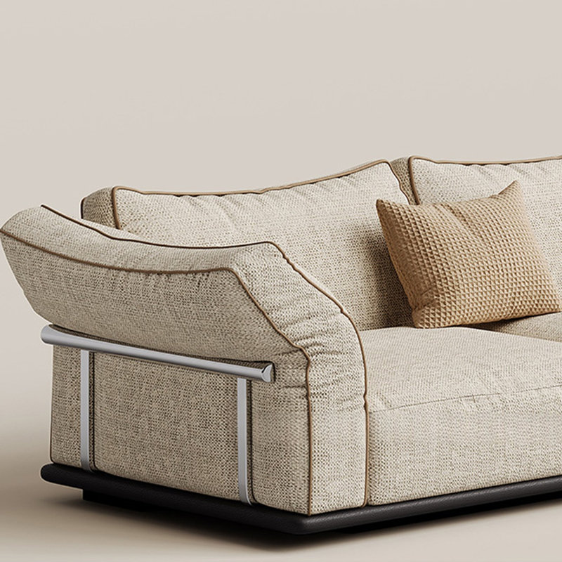 Canapé à pétales flottant en tissu antique, H 34,64 po x l 65,35 po x P 37,79 po