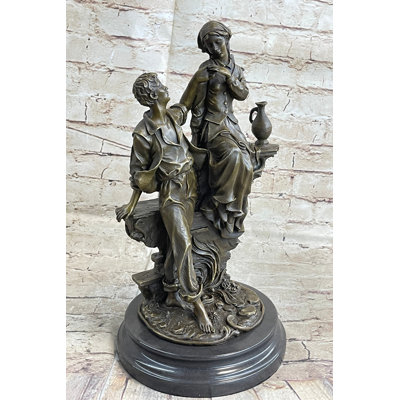 Sculpture statue française française en bronze 14 po x 7,5 po