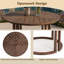 59" Round Patio Wood Dining Table with Umbrella Hole-125077374