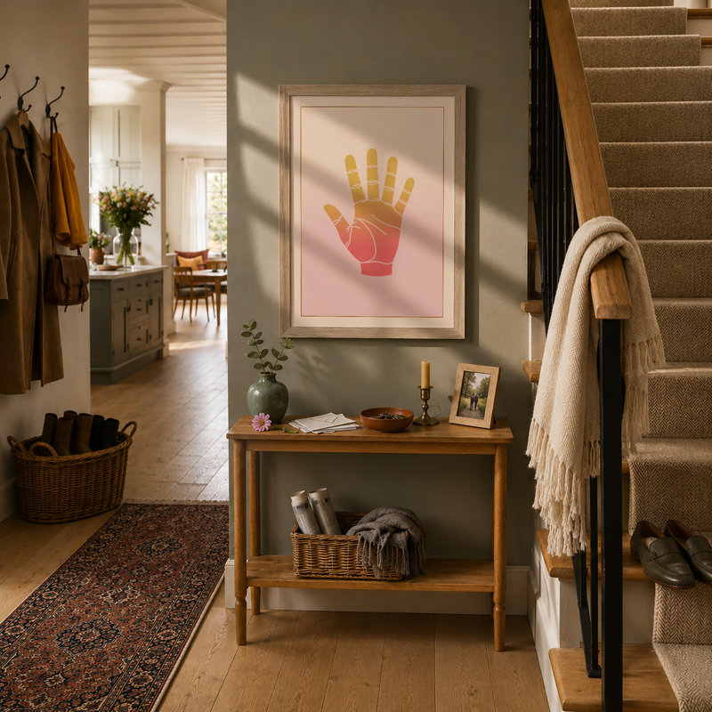 Anatomical Hand Study Modern - Framed Print, A3 - 42.0 x 29.7 cm, Oak