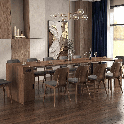 Modern Extendable Dining Table With USB Port