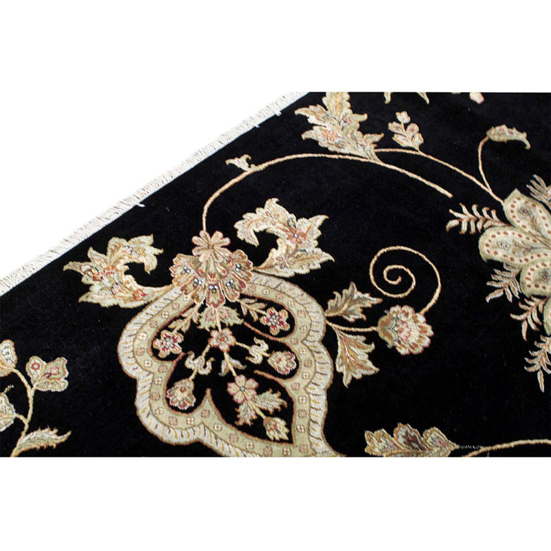 Hand-Knotted High-Quality Black Area Rug