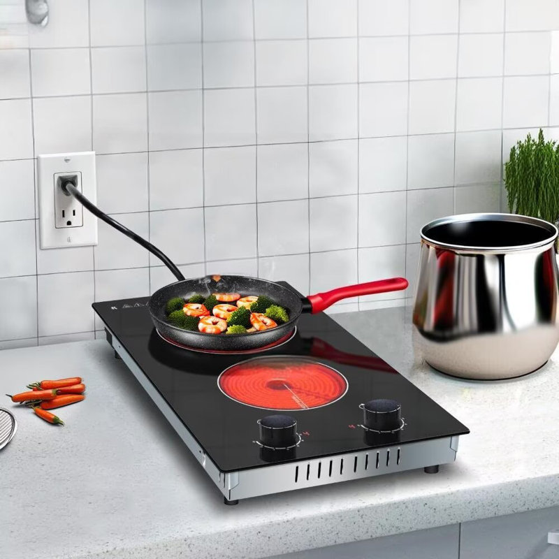 Surface de cuisson électrique à 2 brûleurs Karinear 12 pouces 2000W 110V avec prise