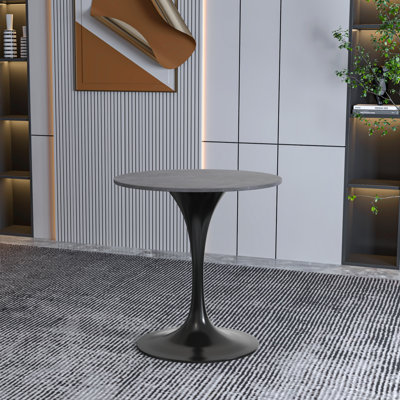 Table de salle à manger Heatherton 27 po avec plateau en pierre frittée et base en acier noir