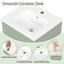 Meuble-lavabo vert clair de 18 po avec lavabo, tablette réglable et porte à fermeture douce pour salle de bain moderne