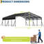 Abri d'auto en métal robuste 20 po x 20 pi avec structure en acier, abri de garage pour voitures, bateaux ou tracteurs