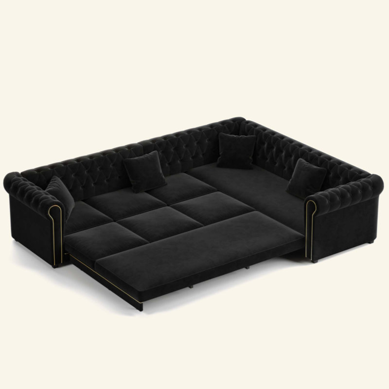 115.3 " Velvet Sleeper Sofa